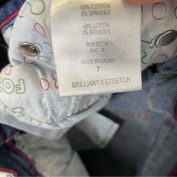 Fox Low Rise Size 7 Straight/Wide Leg Jeans With Pink Accents Y2k Denim Pants - Picture 3 of 7